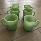 6 Jadeite Coffee Mugs D Handle Fire King/Anchor Hocking Fire King 40's - 60's