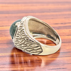 ESTATE VINTAGE SOLID 10K YELLOW GOLD GREEN CABOCHON RING SIZE 6.25 #7835 — photo 4
