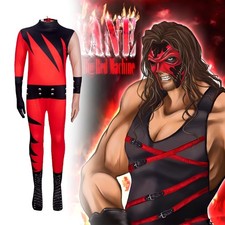 Wwe Kane Costume Kids Cosplay Jumpsuit With Mask For Halloween Party