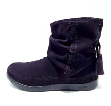 Hotter Pixie Boots Size 5 UK New Purple Suede Ankle Warm Lined Tasselled 
