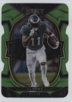 2022 Panini Select Concourse Neon Green Prizm Die-Cut 244/299 AJ Brown #81 6o3