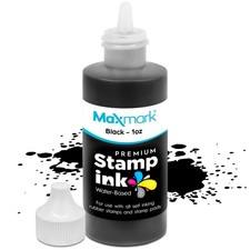Premium Refill Ink with Control Tip Bottle for SelfInking Stamps, Black Color...