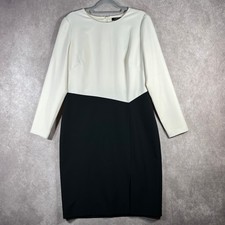 Lauren Ralph Lauren Dress Women 12 White Black Colorblock Business Career Office