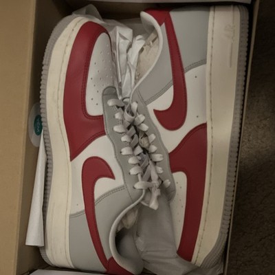 Nike Air Force 1 '07 LV8 Pale Ivory Gym Red Leather Sneaker Men s HJ9094-012