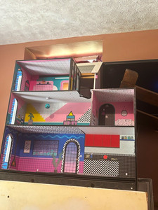 Wood Multicolor Multi-Room Dollhouse House Playset w/ Furniture Accessories