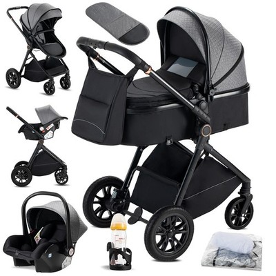 Kinderwagen 3 in 1 Buggy Babybett Komplett Set