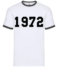 1972 College Style - Mens Ringer - 51st Birthday Gift Present 51 Ideas