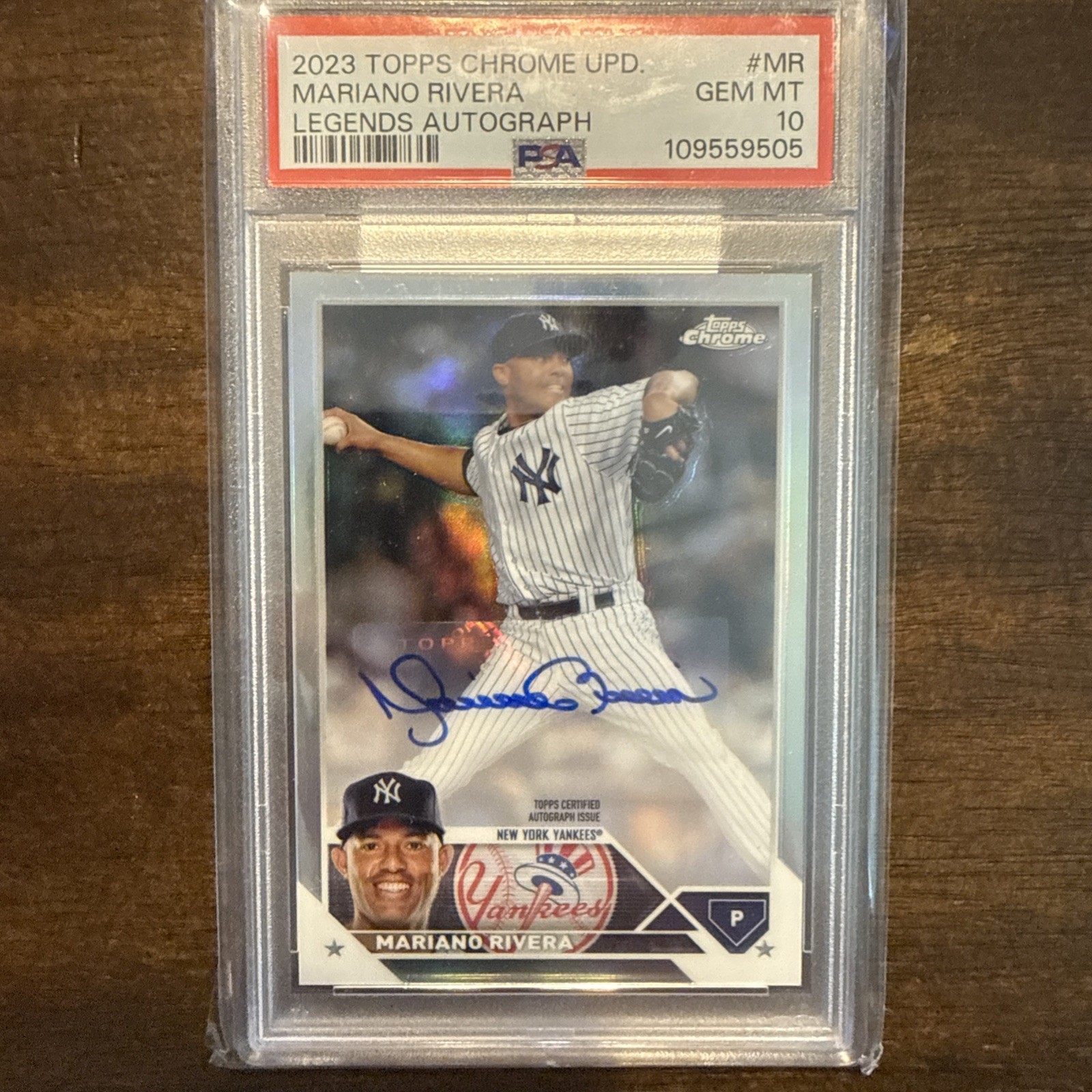 2023 Topps Chrome Update Mariano Rivera Legends Autograph /50 PSA 10 #CLA-MR view 1