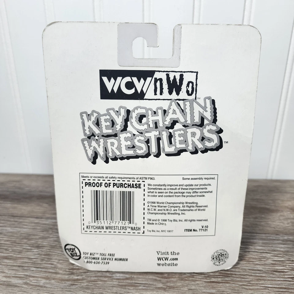 Vintage 1998 WCW nWo Kevin Nash Key Chain Wrestlers Toy Biz 77121 In Package - Image 2 of 4