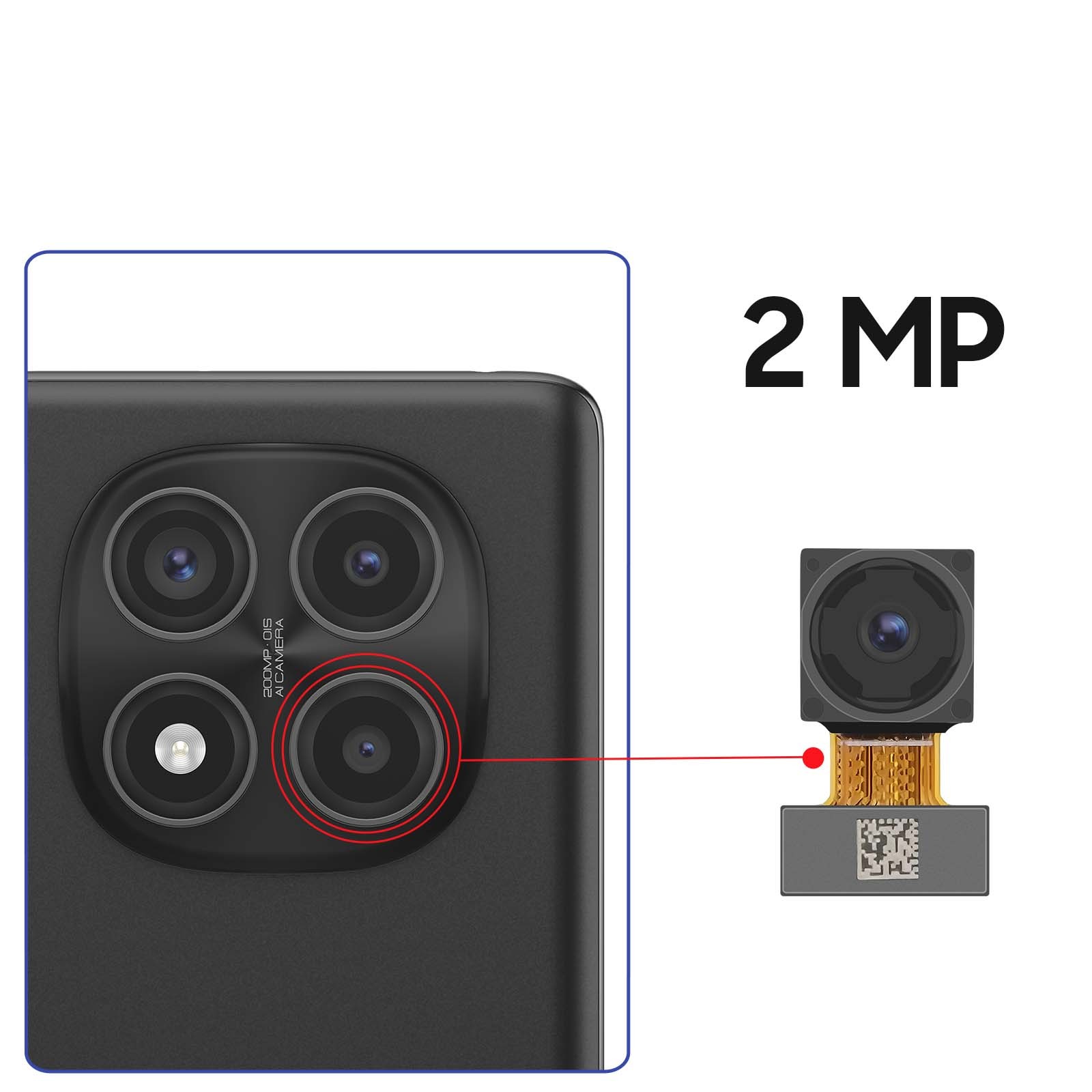 Pièce de rechange caméra macro 2MP compatible Redmi Note 14 Pro 4G