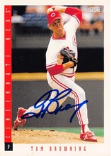 Tom Browning autographed baseball card 1993 Score #404 (Cincinnati Reds)