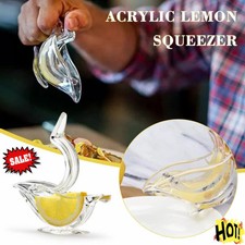 4pcs Manual Lemon Slice Squeezer Transparent Acrylic Bird Shaped Juicer