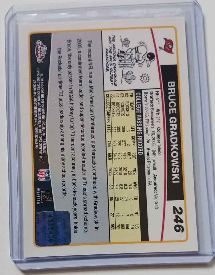 2006 Topps Chrome - Bruce Gradkowski #246 Rookie Autographs (AU, RC) - Image 2 of 2