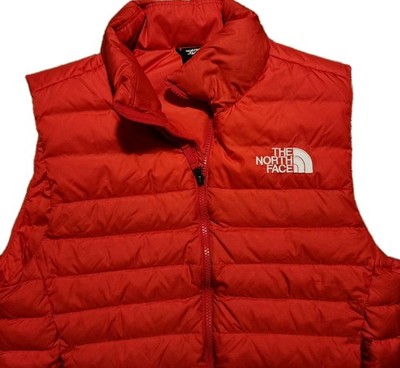 North Face Vest Flare II Mens Small Red Full Zip Pockets 550 Goose