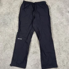 Marmot Men’s L Waterproof Rain Pants Black Outdoor Hiking Packable Shell Nylon