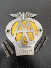 Vintage AA Car Badge, New Coventry Street, London, Original Screws Etc