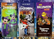 Disneyland DCA Park Guidemap Guide Map 2025 Halloween Downtown Disney Maps New!
