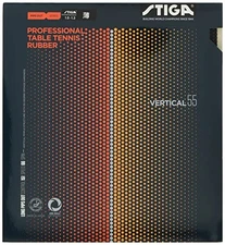 STIGA Table Tennis Rubber High-Grain Rubber Vertical 55 Black Thin 1710550113