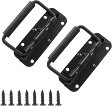 2Pcs Spring Loaded Handles 4.3 Inch, Black Heavy Duty Handle, Stainless Steel Ch