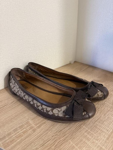 Women Coach Heels Beige Leather 41