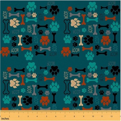 Durable and Waterproof Dog Paw Print Fabric - Perfect for DIY Projects
