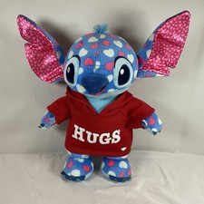 Build-A-Bear Disney Love Stitch Hearts Plush with Red Hugs Hoodie 15"