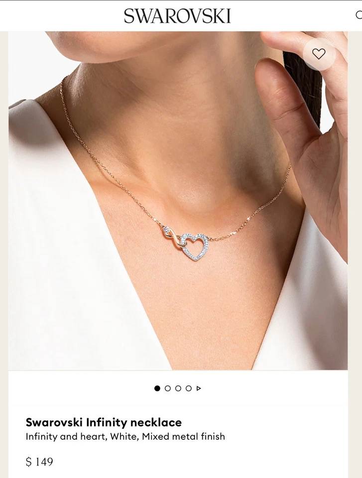Swarovski Swarovski Infinity necklace Heart, White, Mixed metal finish - Image 3 of 3