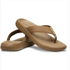 CROCS Men's YUKON VISTA II LiteRide Flip Flop Sandal, Hazelnut, Size 9