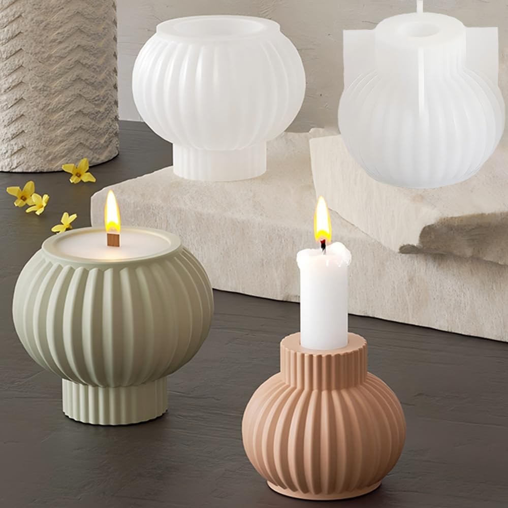 Resin Molds,stripe Candle Holder Silicone Mold Diy Candle...