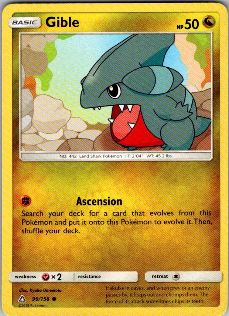 Gible Ultra Prism 96/156 Common Pokemon Near Mint
