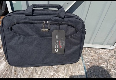 CODi Black Nylon Padded Briefcase for 15'' Laptop Dual Compartment Solid