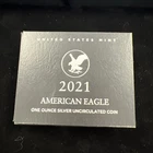 2021-W American Silver Eagle $1 - Uncirculated / w/Box & COA - Beautiful! - NR!