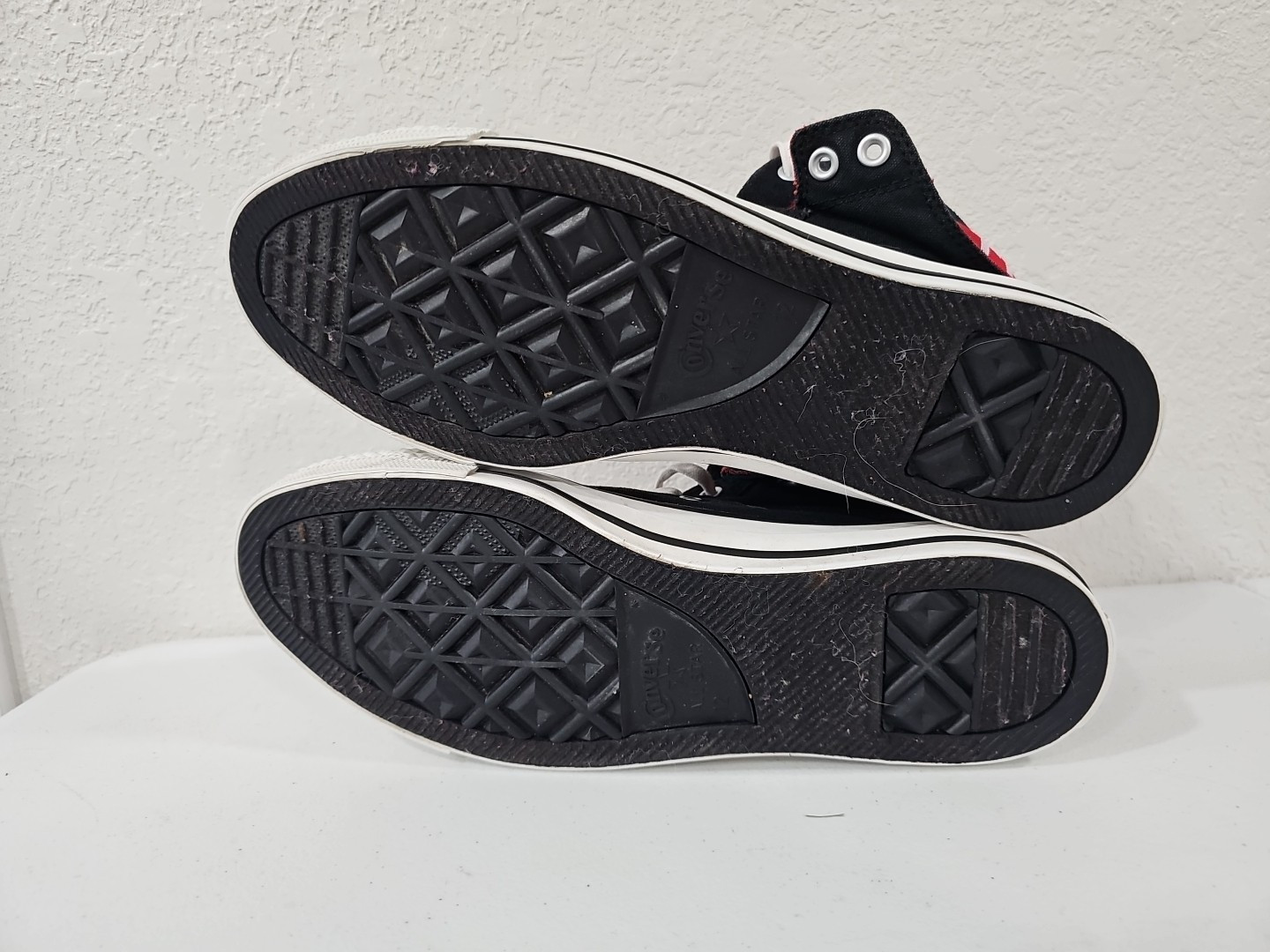 RARE Converse All Star Black  Custom Sneakers W/ Red Fold Down Flaps Size Men 12 thumbnail 10