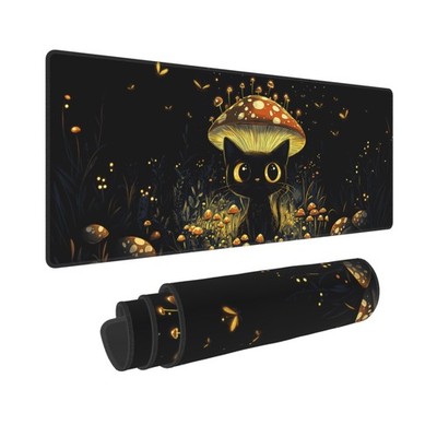 Cat Large Mouse Pad Extended Desk Mat for 31.5L x 11.8W inches, Metallic 