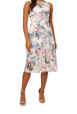 ADRIANNA PAPELLWomen's Floral-Print VeiledSleeveless Dress - Ivory Multi