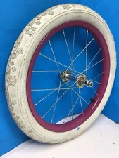 16" Bicycle Front Purple Wheel with 1.95" White Tire Mini-BMX Kids Bike #Y12