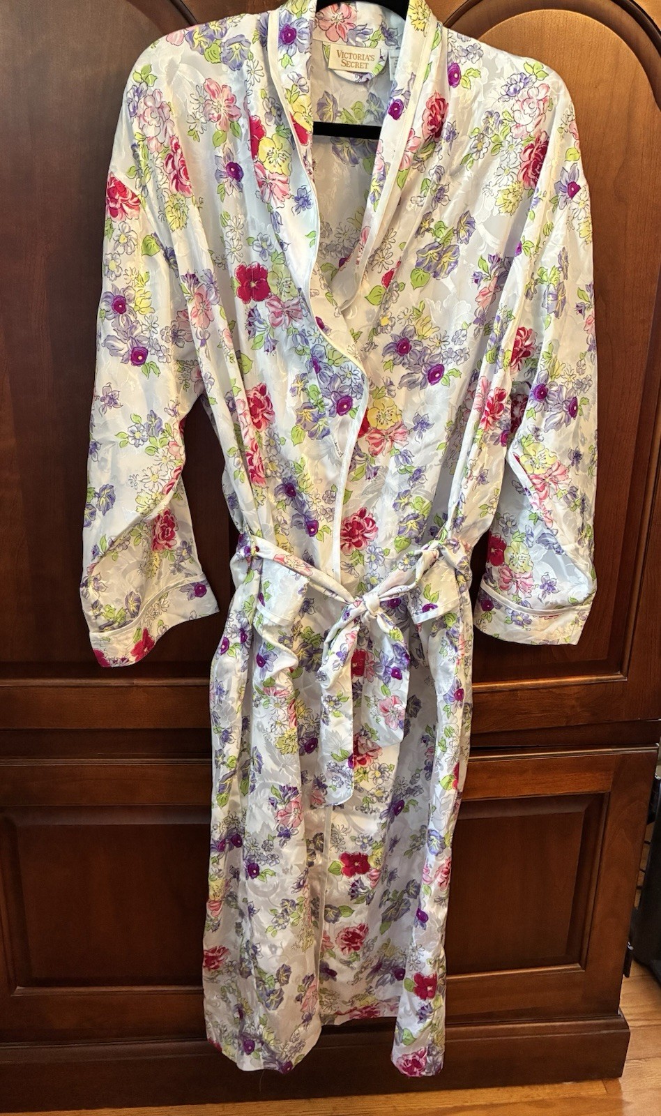 VTG Victoria's Secret floral  Gold Label Floral Long Robe 90s Cottagecore M/L