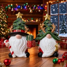 Christmas Decorations  Set of 2 Resin Charming christmas gnomes decorations for