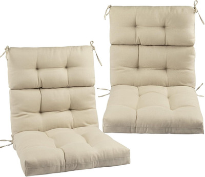 Outdoor High Back Chair Cushions Set of 2,Reversible Lawn Chair Cushion 44 X22 I
