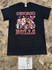 Vintage 90s Jordan Rodman NBA CHICAGO BULLS double sided T shirt RARE HIPHOP Rap