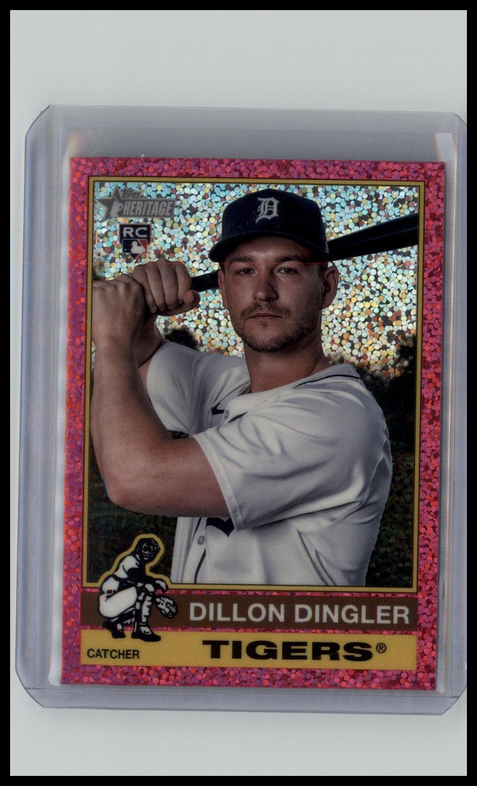 2025 Topps Heritage #130 Dillon Dingler Chrome Pink Sparkle Refractor