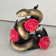 Bath Body Works Snake and Roses Foaming Soap Holder Gold Serpent Red Flowers