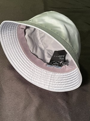 AUTHENTIC $725 PRADA TRIANGLE METAL EMBLEM AQUA BLUE BUCKET CAP