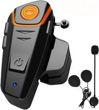 Motorcycle Bluetooth Headset, BT-S2 Bluetooth 5.0 Helmet Intercom Headset up to