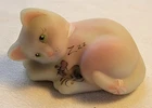 2005 VIP Fenton Lotus Mist Sleeping Cat Kitten w/Mouse by Susan Bryan Ltd to 100