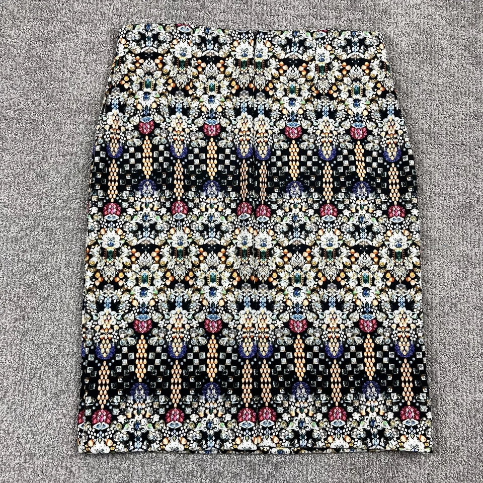 Falda Nicole by Nicole Miller para mujer grande estampado de joyas lápiz elástico carrera Foto 2 de 4