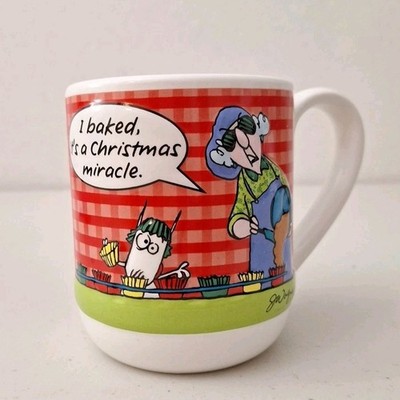 Vintage Hallmark MAXINE Funny Coffee Mug ''It's a Christmas Miracle'' Humor