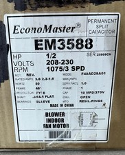 New Economaster Em3588 12 Hp 3-speed Blower Motor 230v 1075 Rpm