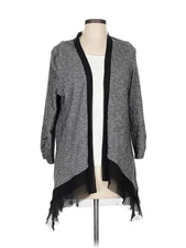 AB Studio Women Gray Cardigan L