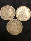SEATED QUARTER LOT B* CC￼ LOT* ALL VF* X3 FULL LIBERTY